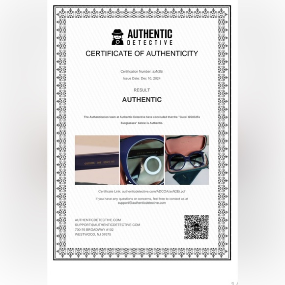 Authentic Gucci Women's Blue Sunglasses comes with coa . Brand new - Picture 14 of 14